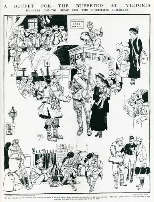 Framed Print : Buffet for soldiers at Victoria Station, WW1 Framed Print : Buffet for soldiers at Victoria Station, WW1