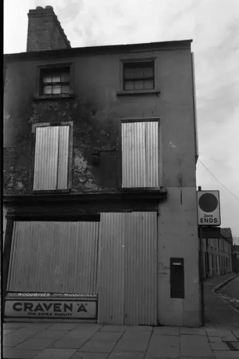 Framed Print : Building damaged in a riot, Belfast, Northern Ireland Framed Print : Building damaged in a riot, Belfast, Northern Ireland