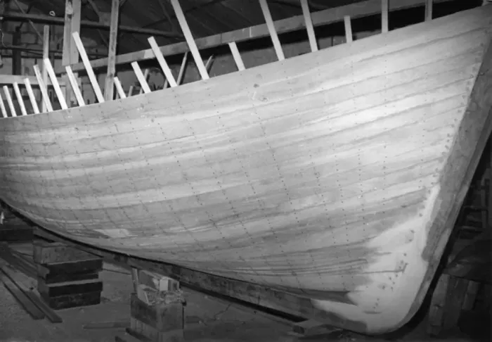 Framed Print : Building a fishing boat, St Ives, Cornwall Framed Print : Building a fishing boat, St Ives, Cornwall