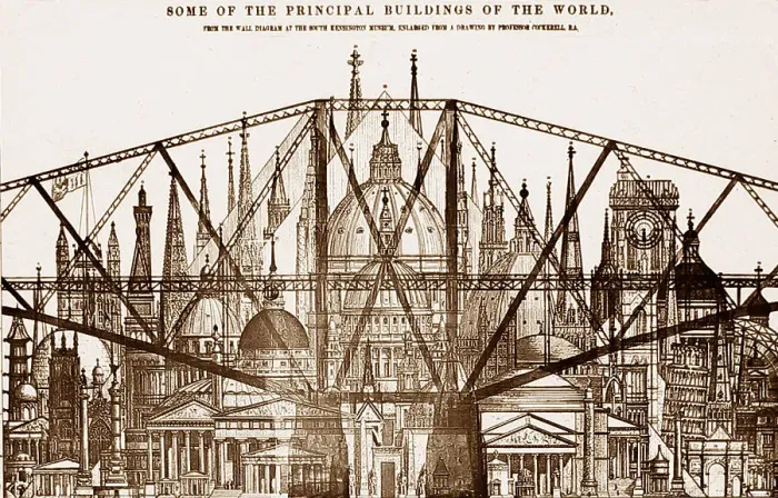 Framed Print : Building the Forth Railway Bridge - comparative Framed Print : Building the Forth Railway Bridge - comparative