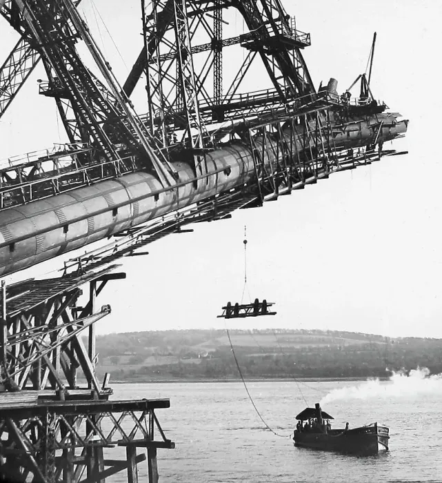Framed Print : Building of the Forth Railway Bridge Victorian period Framed Print : Building of the Forth Railway Bridge Victorian period
