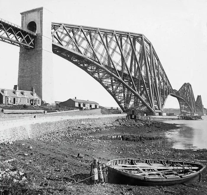 Framed Print : Building of the Forth Railway Bridge Victorian period Framed Print : Building of the Forth Railway Bridge Victorian period