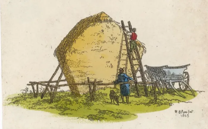 Framed Print : Building a Haystack Framed Print : Building a Haystack