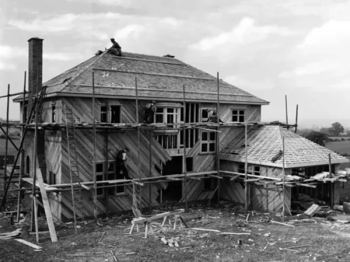 Framed Print : Building a House 1930S Framed Print : Building a House 1930S