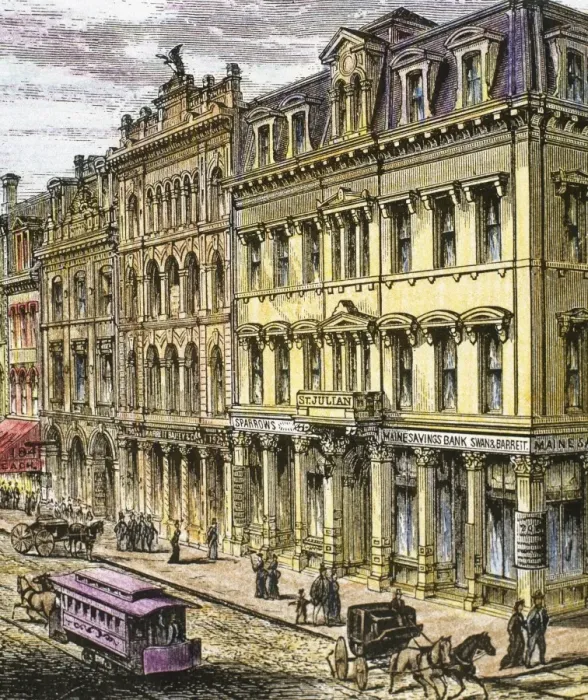 Framed Print : Building Maine Savings Bank. Portland. 1876 Framed Print : Building Maine Savings Bank. Portland. 1876