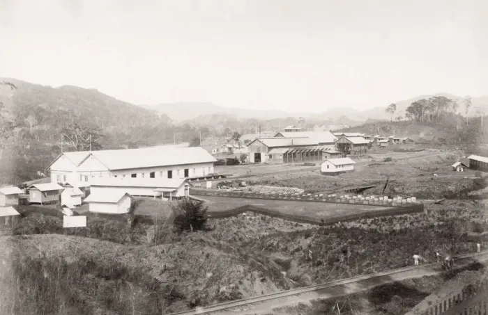 Framed Print : Building Panama canal, Camp buildings Framed Print : Building Panama canal, Camp buildings