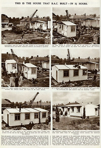 Building of a prefabricated houses in 3 hours 1945