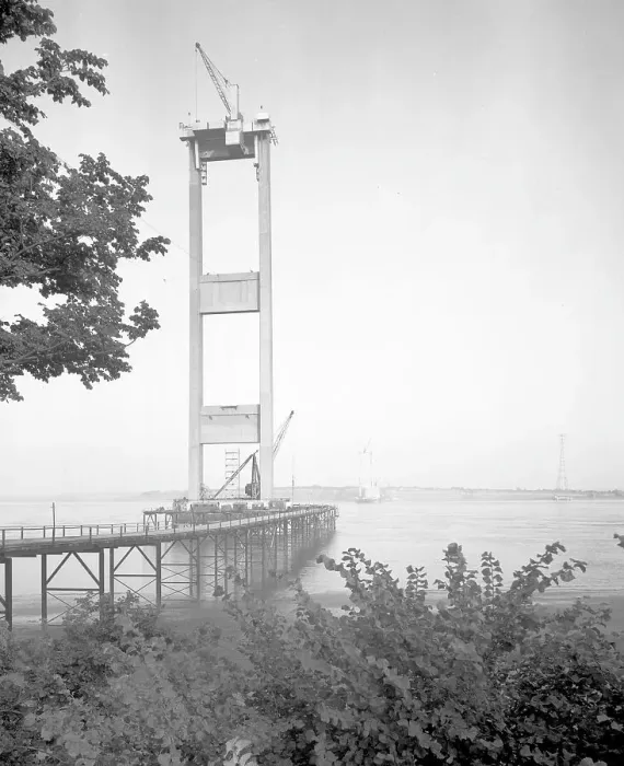 Framed Print : Building the Severn Bridge Framed Print : Building the Severn Bridge