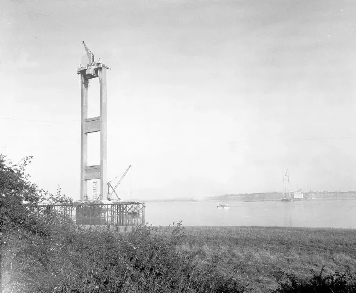 Framed Print : Building the Severn Bridge Framed Print : Building the Severn Bridge