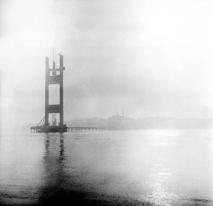 Framed Print : Building the Severn Bridge Framed Print : Building the Severn Bridge