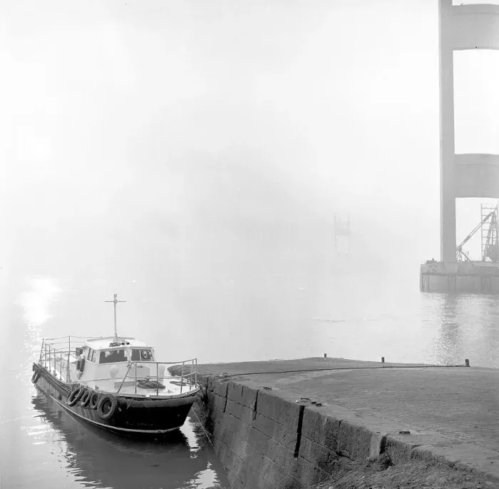 Framed Print : Building the Severn Bridge Framed Print : Building the Severn Bridge