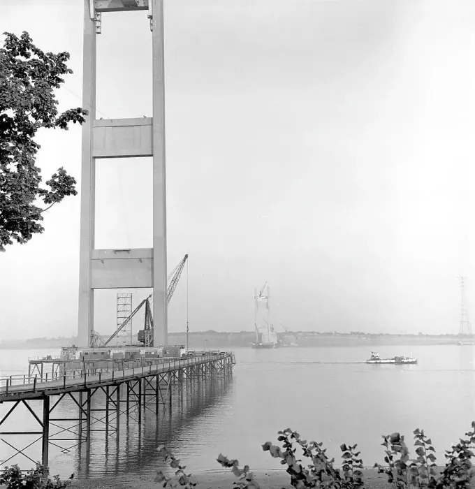 Framed Print : Building the Severn Bridge Framed Print : Building the Severn Bridge