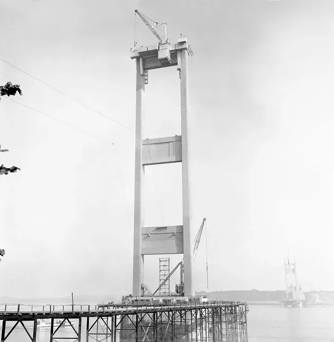 Framed Print : Building the Severn Bridge Framed Print : Building the Severn Bridge