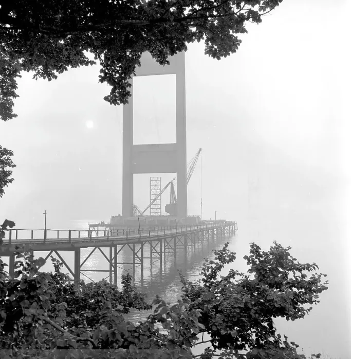 Framed Print : Building the Severn Bridge Framed Print : Building the Severn Bridge