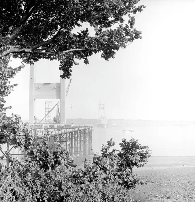 Framed Print : Building the Severn Bridge Framed Print : Building the Severn Bridge