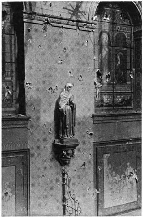 Framed Print : Bullet-holes in the walls and windows of an Ypres convent Framed Print : Bullet-holes in the walls and windows of an Ypres convent