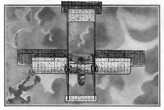 Framed Print : Bullet & shrapnel holes in a Farman biplane, WW1 Framed Print : Bullet & shrapnel holes in a Farman biplane, WW1