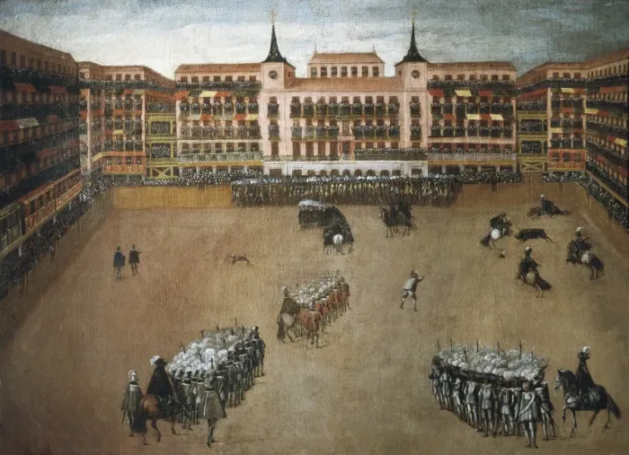 Framed Print : Bullfight in the Plaza Mayor (Main Square) of Framed Print : Bullfight in the Plaza Mayor (Main Square) of