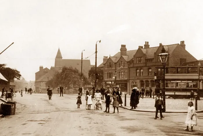 Framed Print : Bulwell Market Place early 1900s Framed Print : Bulwell Market Place early 1900s