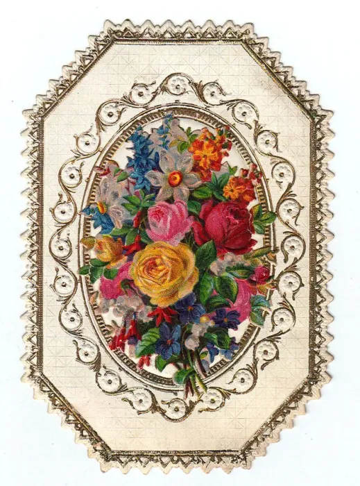 Framed Print : Bunch of assorted flowers on a greetings card
