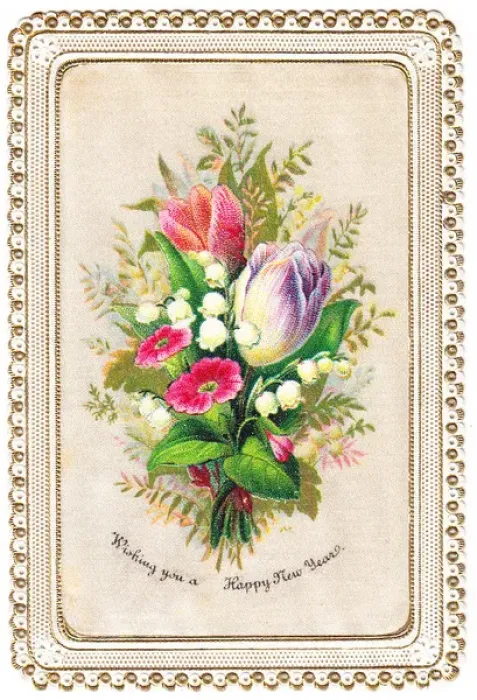 Framed Print : Bunch of flowers on a fabric New Year card Framed Print : Bunch of flowers on a fabric New Year card