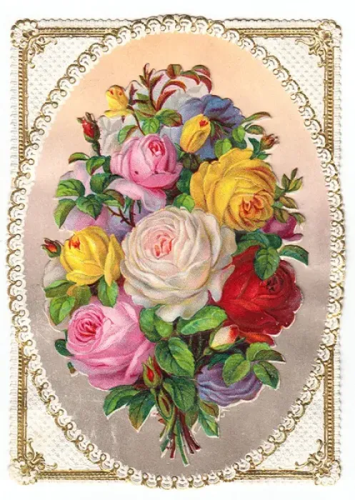 Framed Print : Bunch of roses on a greetings card Framed Print : Bunch of roses on a greetings card