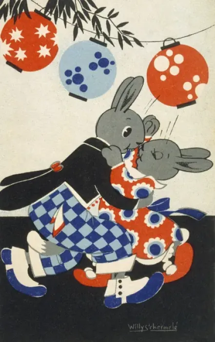 Framed Print : Two Bunnies Dance Framed Print : Two Bunnies Dance