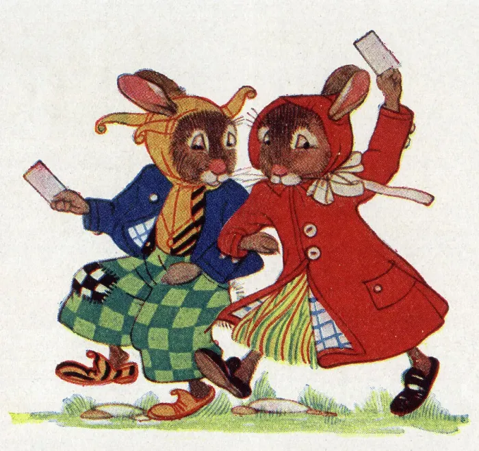 Framed Print : The Bunnies with party Invitations Framed Print : The Bunnies with party Invitations