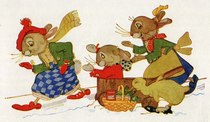 Framed Print : The Bunnies return from Shopping Framed Print : The Bunnies return from Shopping