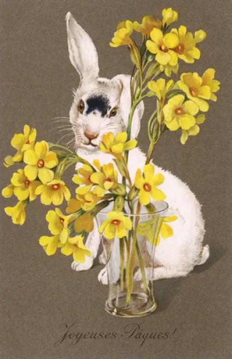 Framed Print : Bunny & Flower Vase Framed Print : Bunny & Flower Vase