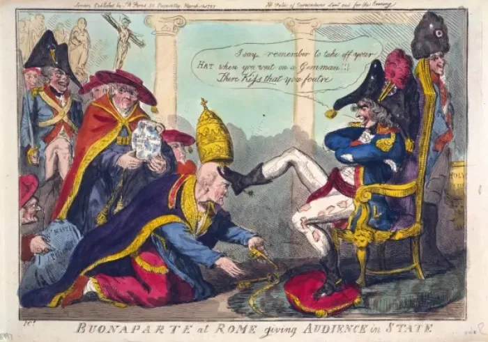 Framed Print : Buonaparte at Rome giving audience in state Framed Print : Buonaparte at Rome giving audience in state