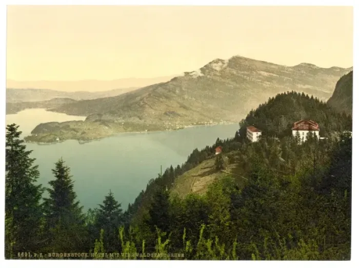 Framed Print : Burgenstock, hotel and lake, Lake Lucerne, Switzerland Framed Print : Burgenstock, hotel and lake, Lake Lucerne, Switzerland