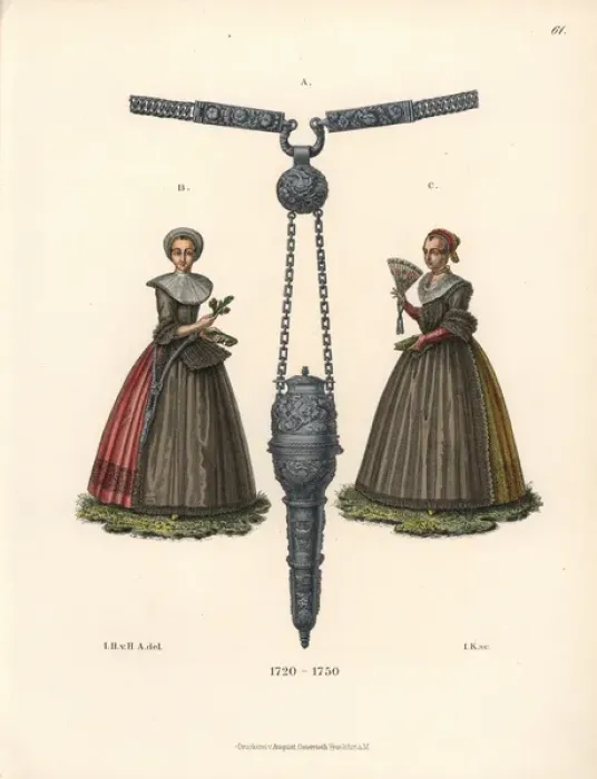 Framed Print : Burgher women of Augsburg in full skirts, bodices Framed Print : Burgher women of Augsburg in full skirts, bodices