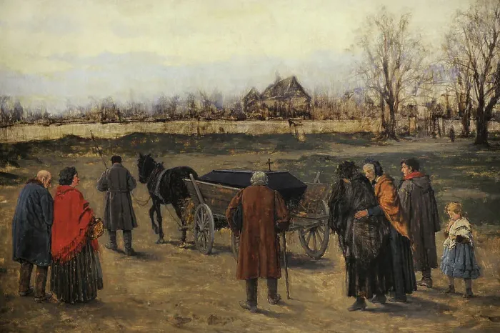 Framed Print : Burial of a Pauper in Germany, 1880, by Franciszek Streitt Framed Print : Burial of a Pauper in Germany, 1880, by Franciszek Streitt