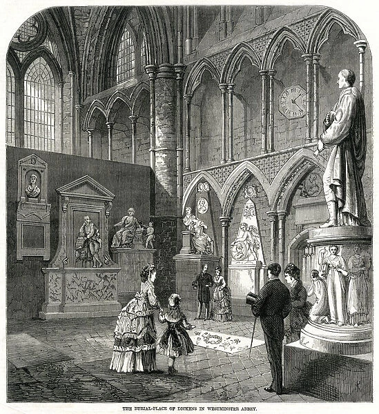 Burial place of Dickens in Westminster Abbey 1870
