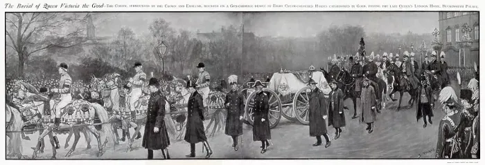 Framed Print : Burial of Queen Victoria, Mounted Gun-Carriage Framed Print : Burial of Queen Victoria, Mounted Gun-Carriage