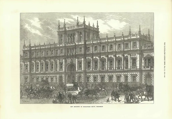 Framed Print : Burlington House, 1873 Framed Print : Burlington House, 1873