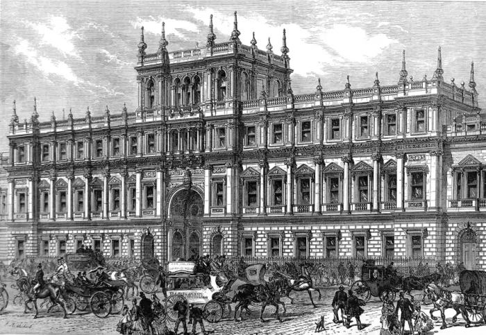 Framed Print : Burlington House, Piccadilly, London, 1873 Framed Print : Burlington House, Piccadilly, London, 1873