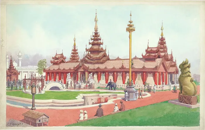 Framed Print : Burma Pavillion British Emplre Exhibition 1924 Framed Print : Burma Pavillion British Emplre Exhibition 1924