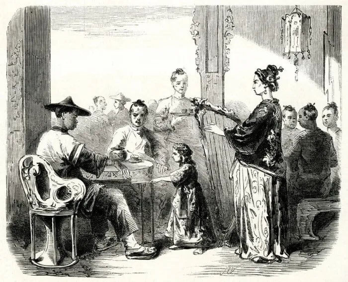 Framed Print : BURMESE MUSICIANS 1861 Framed Print : BURMESE MUSICIANS 1861