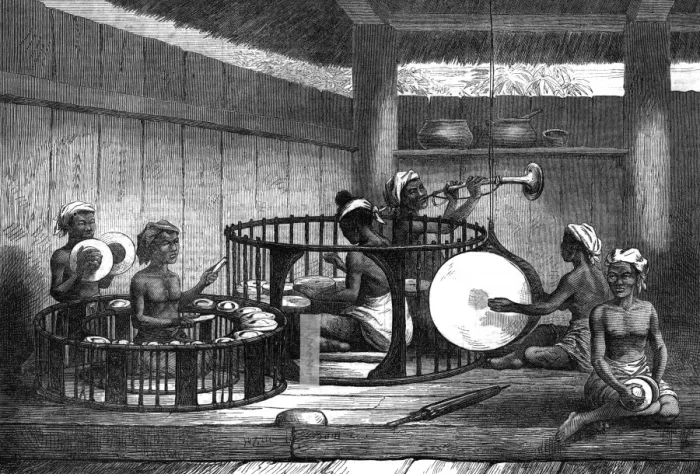 Framed Print : Burmese musicians, 1872 Framed Print : Burmese musicians, 1872