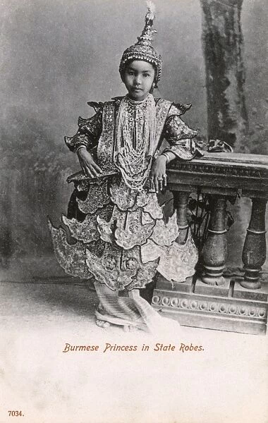 Burmese Princess in Traditional costume (State Robes)