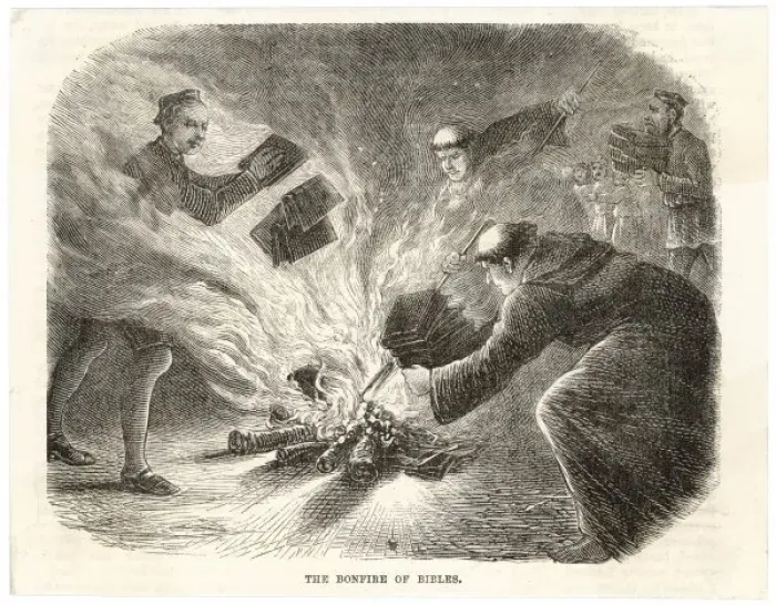 Framed Print : Burning Bible Translat Framed Print : Burning Bible Translat