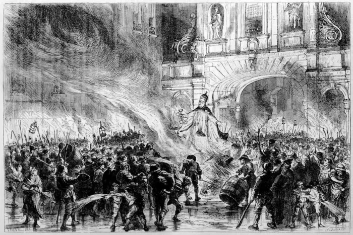 Framed Print : Burning effigy of the Pope Framed Print : Burning effigy of the Pope