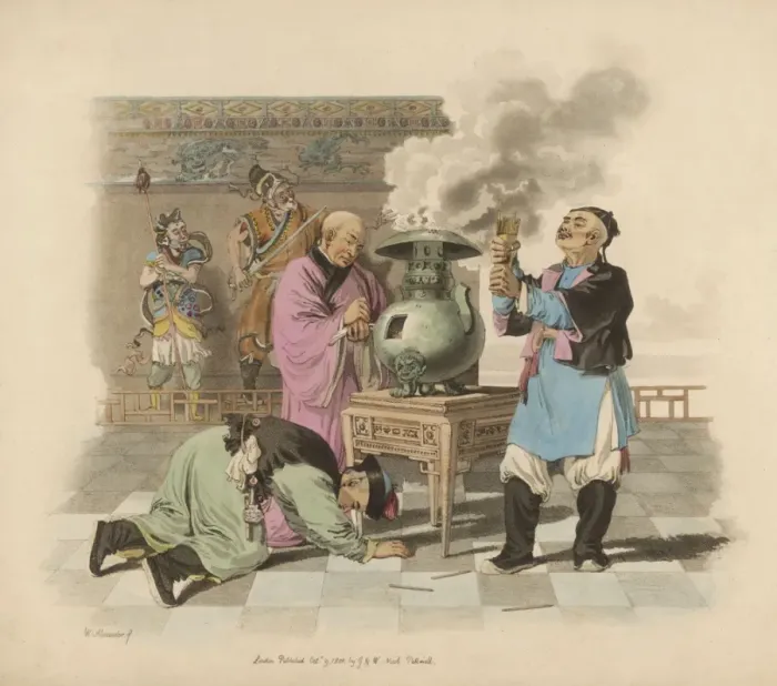 Framed Print : Burning Incense China Framed Print : Burning Incense China