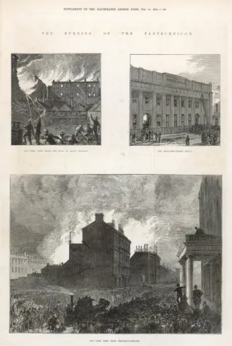 Framed Print : Burning of Pantechnicon