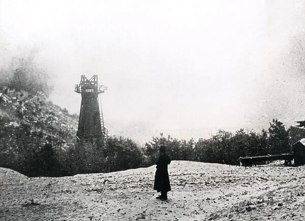 Burning petroleum wells, Buzau, Romania, WW1