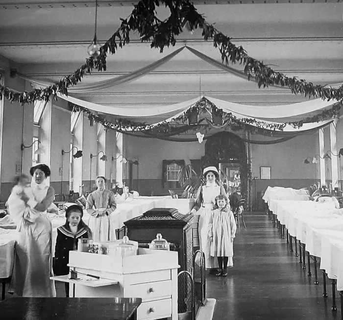 Framed Print : Burnley Infirmary Christmas early 1900s Framed Print : Burnley Infirmary Christmas early 1900s