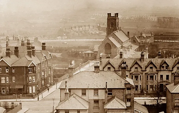 Framed Print : Burnley panorama, Lancashire, early 1900s Framed Print : Burnley panorama, Lancashire, early 1900s
