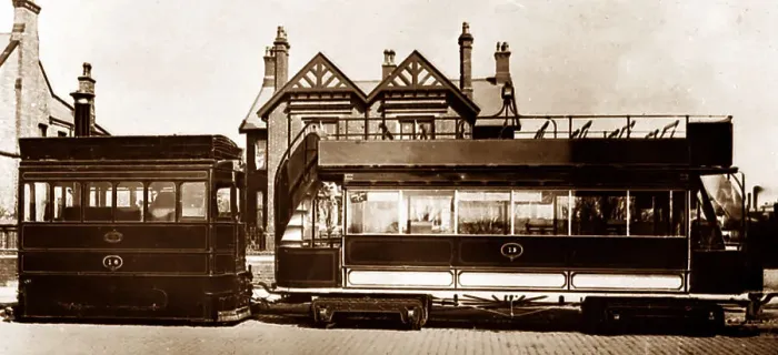 Framed Print : Burnley steam tram, Lancashire, early 1900s Framed Print : Burnley steam tram, Lancashire, early 1900s